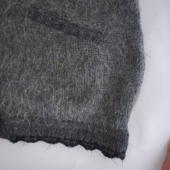 Oster Charcoal Floral Felted Button Cardigan Wool Heritage Boho Grandmacore 52 - Picture 4 of 13